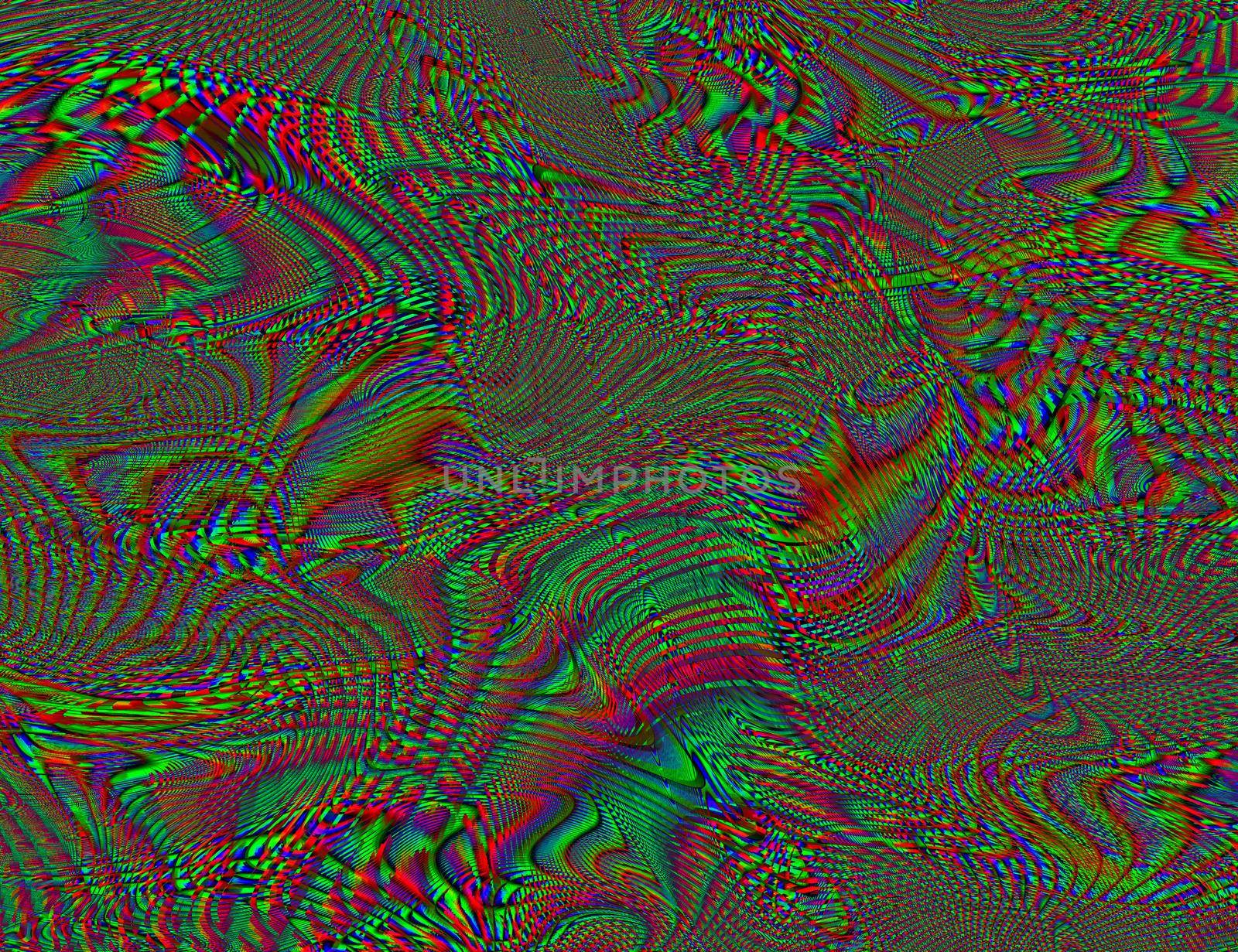 Trippy Psychedelic Rainbow Background Glitch LSD Colorful Wallpaper. 60s Abstract Hypnotic Illusion. Hippie Retro Texture. hallucinations.