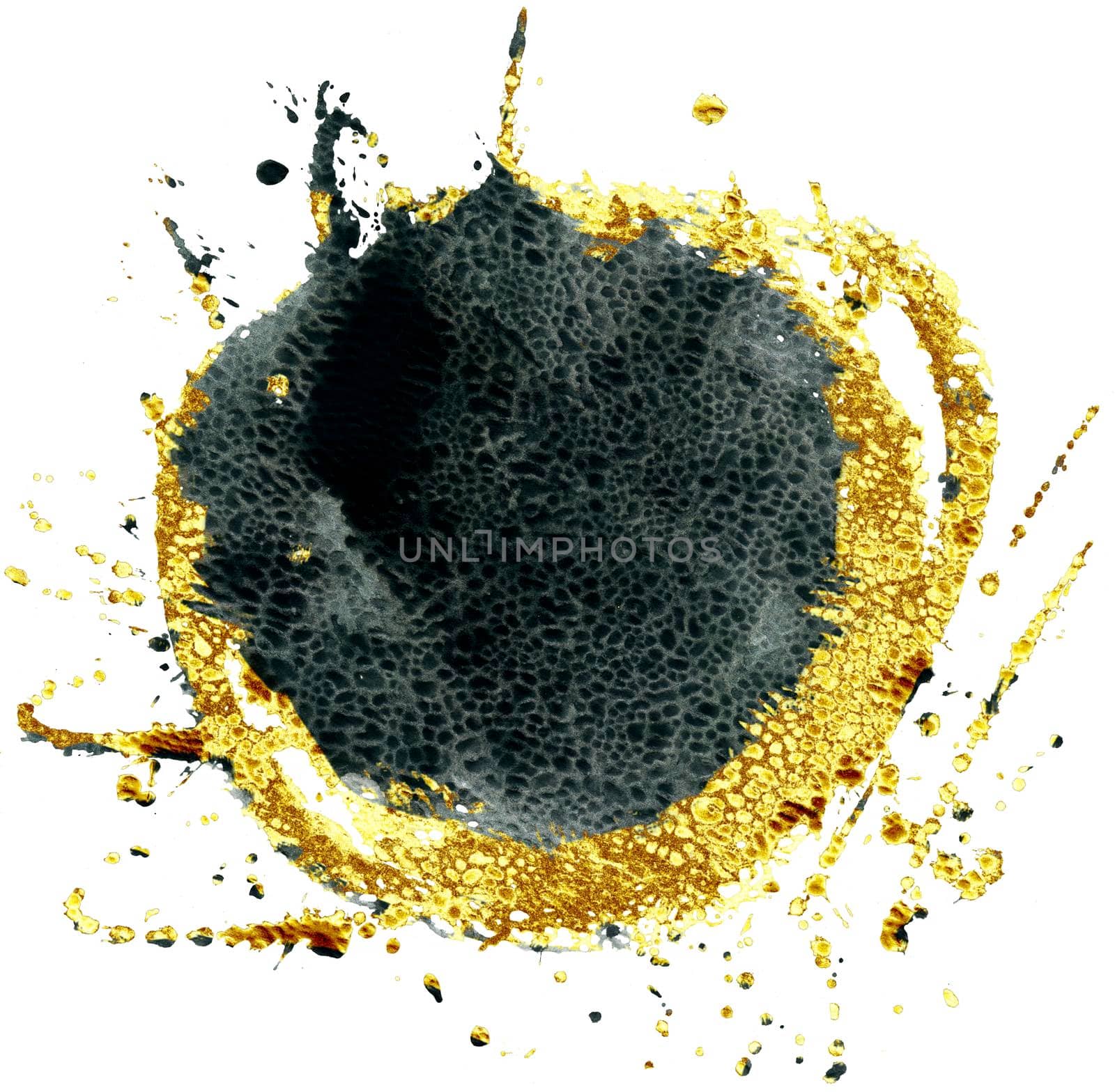 Coloured Watercolor Background. Black and gold circle by NataOmsk