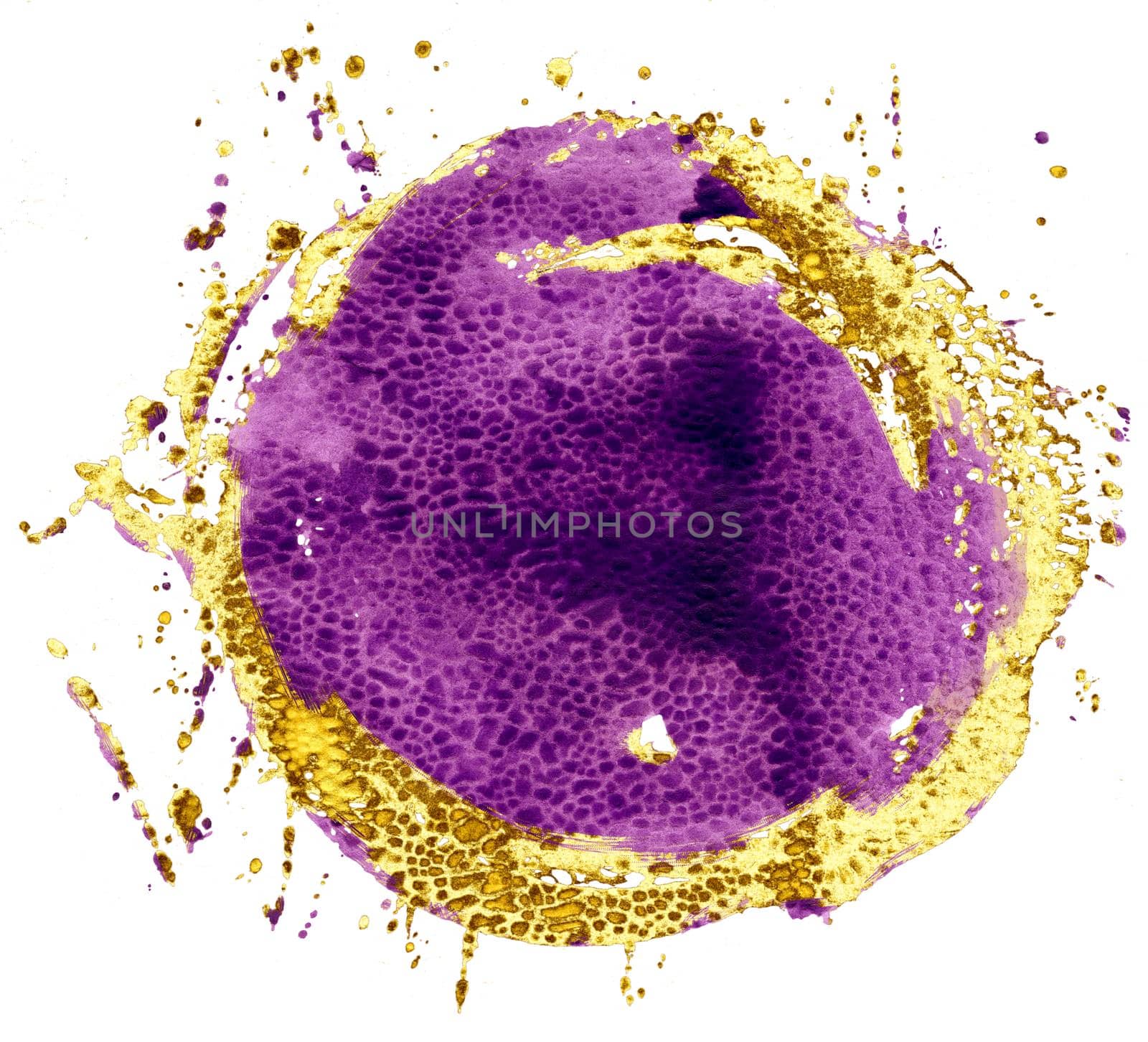 Coloured Watercolor Background. Violet and gold circle by NataOmsk