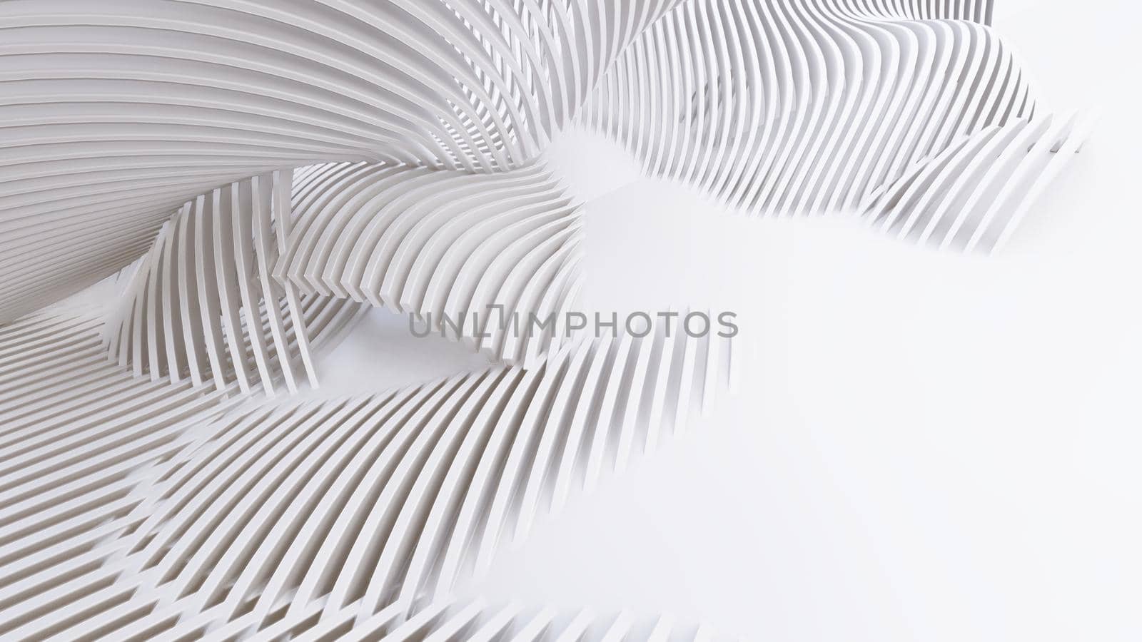 Abstract Curved Shapes. White Circular Background. Abstract background. 3d illustration