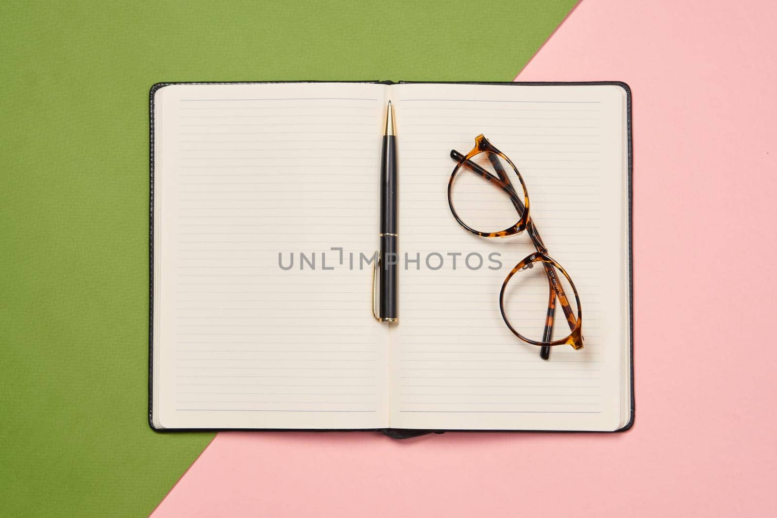notepad documents office accessories tools business top view. High quality photo
