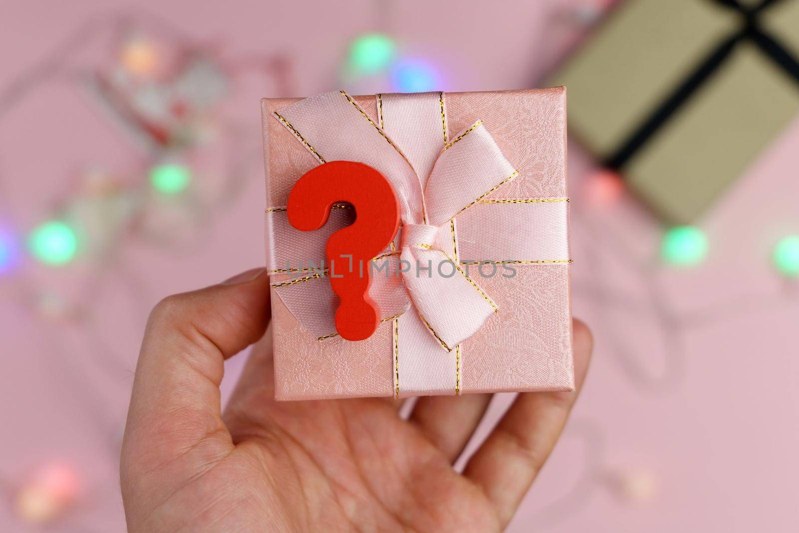 The concept of choosing and buying Christmas gifts. Christmas sale. Christmas and New Year gift.