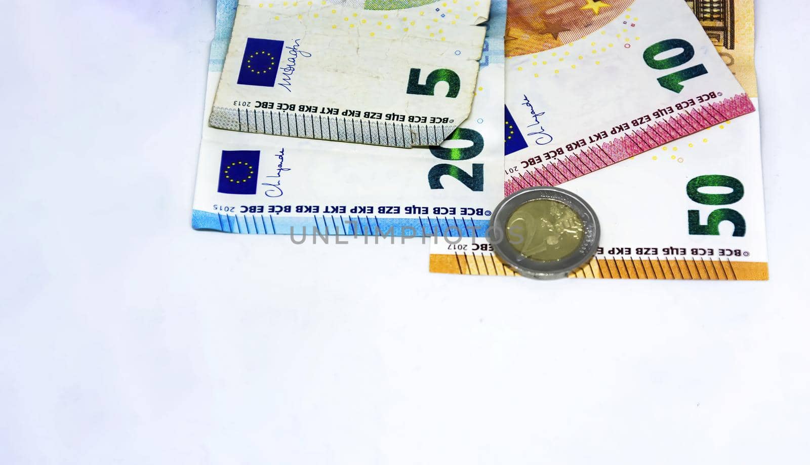European Union coins and banknotes of different values by rarrarorro