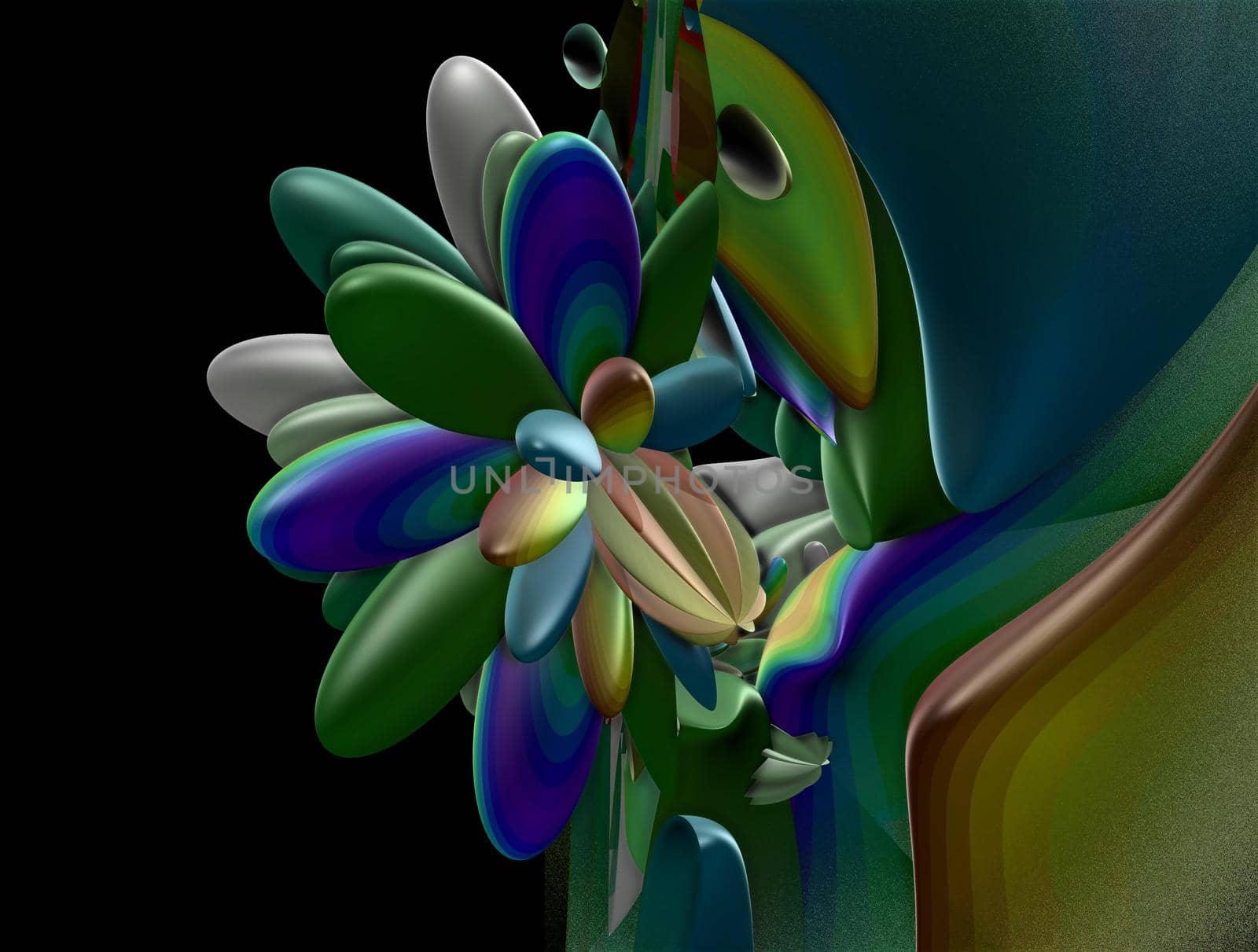 Imaginatory lush fractal texture image abstract background