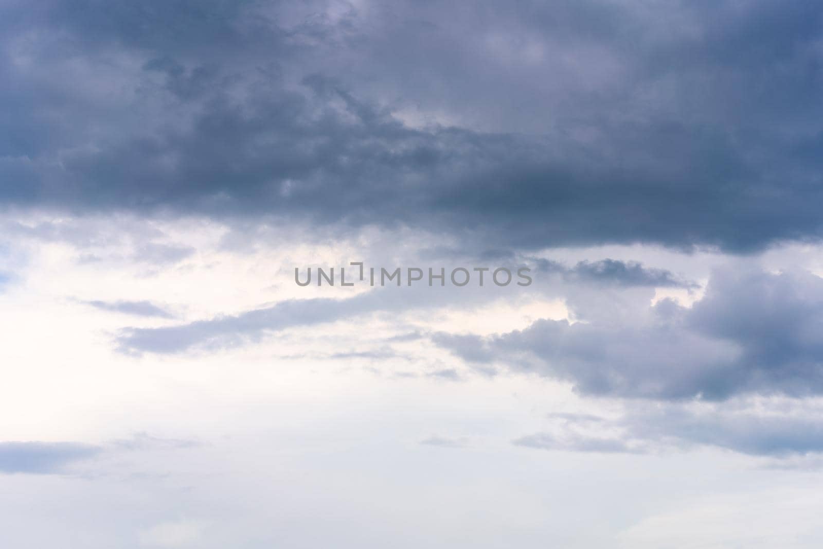 Dramatic cloud sky background Heawy rainy clouds Beautiful cloudscape Blue colors