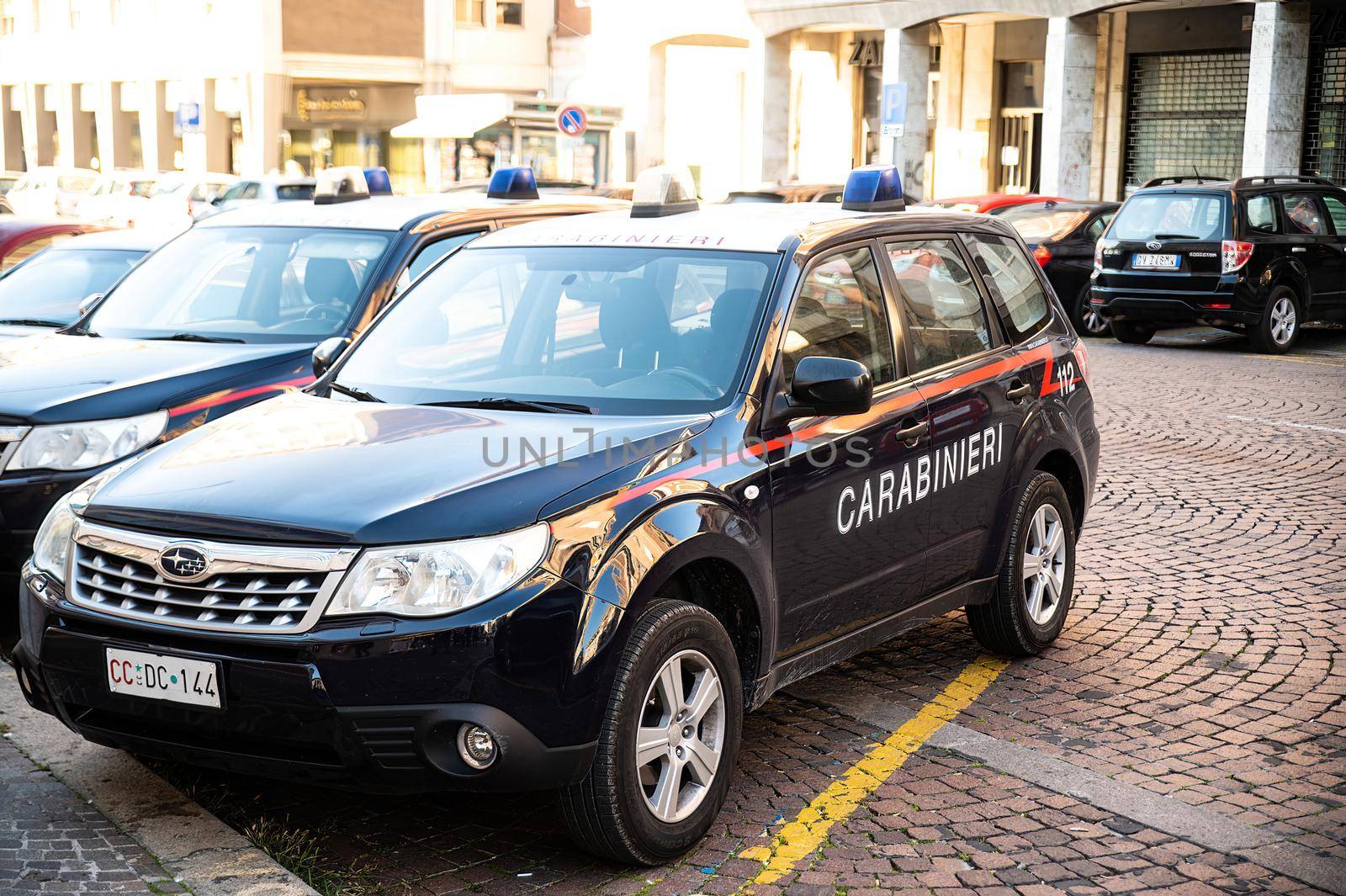 two parked carabinieri cars by carfedeph