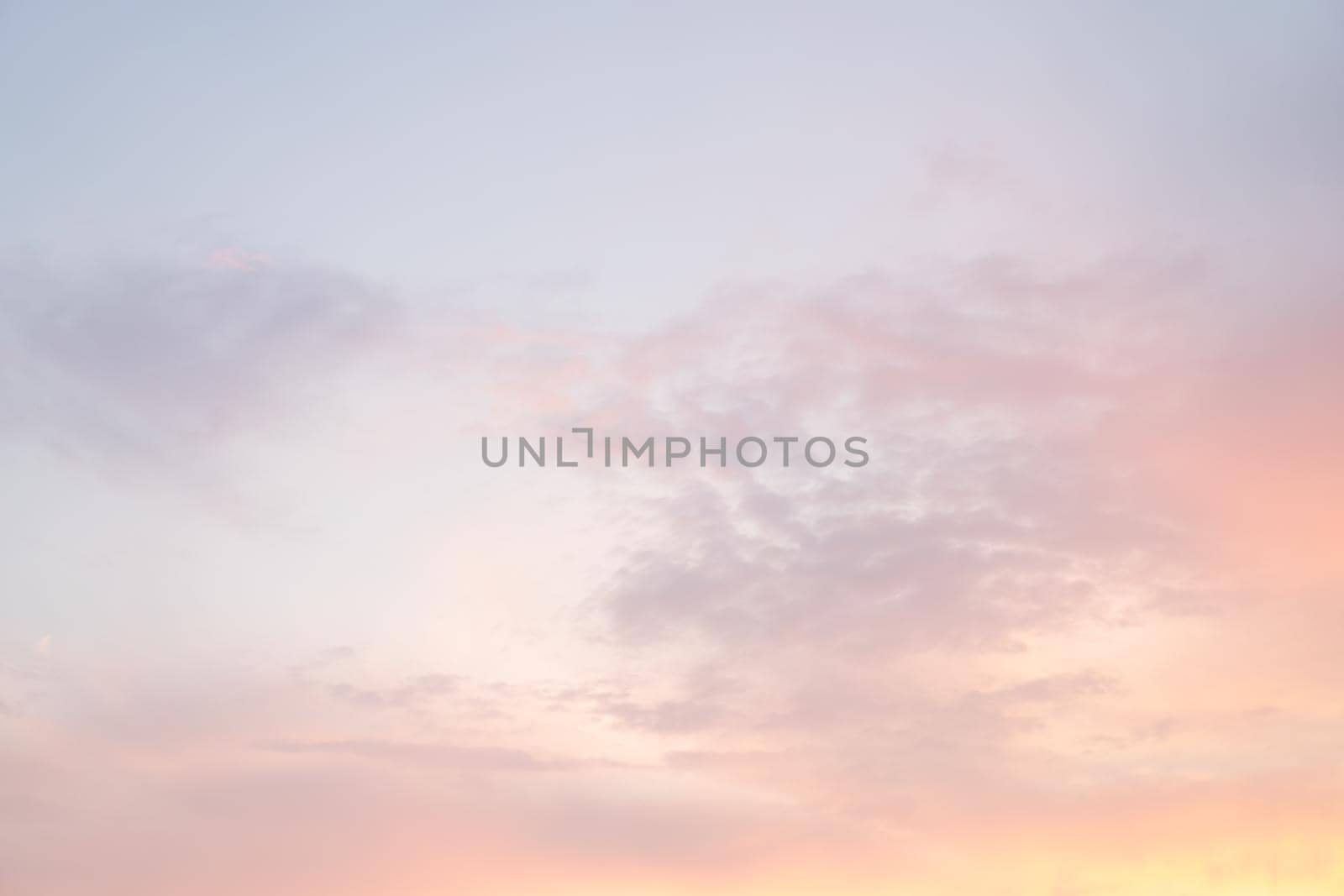 Beautiful dramtic cloudy sky sunset background under sea water With yellow red colors