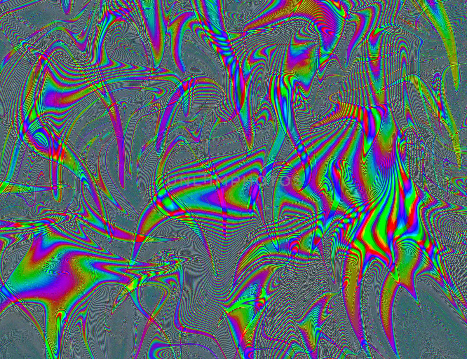 Psychedelic Rainbow Background LSD Colorful Wallpaper. Abstract Hypnotic Illusion. Hippie Retro Texture.