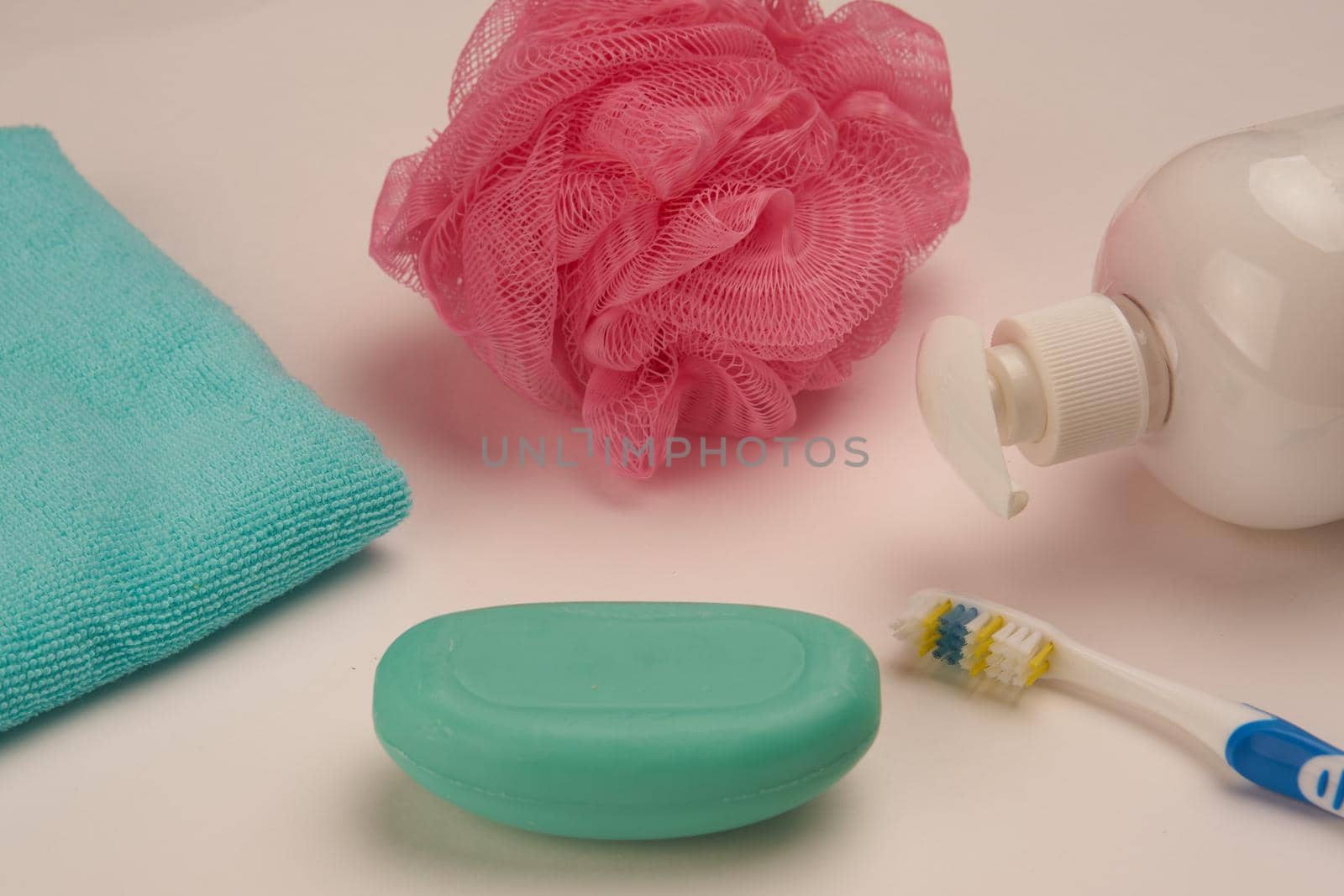 soap toothbrush hygiene health bathroom items. High quality photo