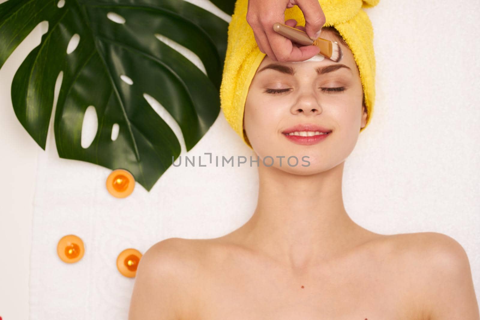 attractive woman spa treatments cosmetics beauty saloon close-up by Vichizh
