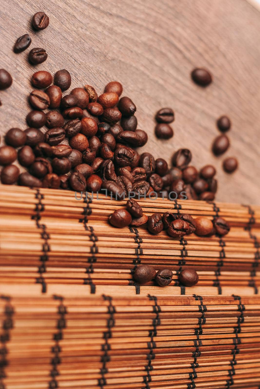 natural coffee brown mocha beans close-up food. High quality photo