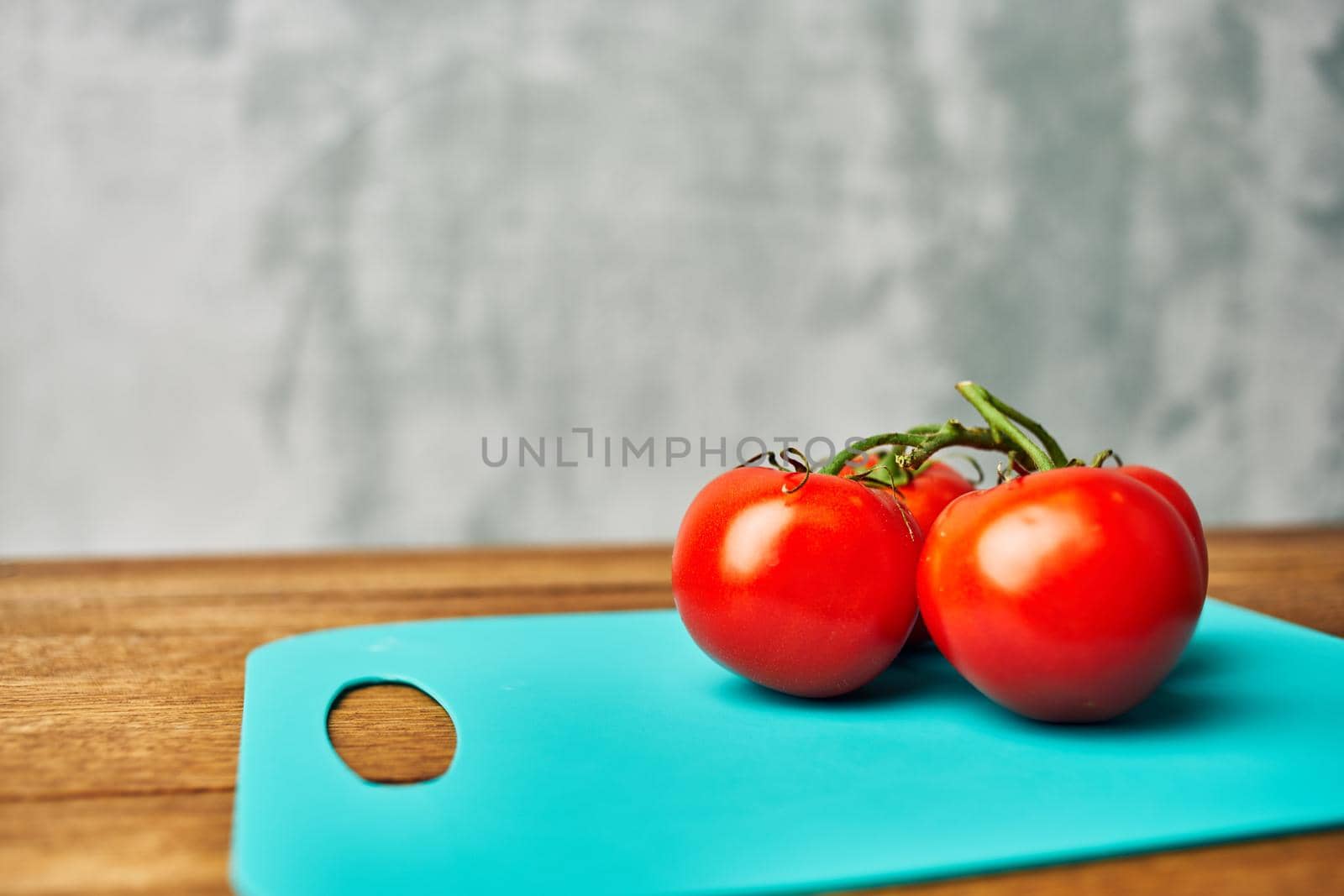 vegetables kitchen cooking salad red tomatoes wood background by Vichizh