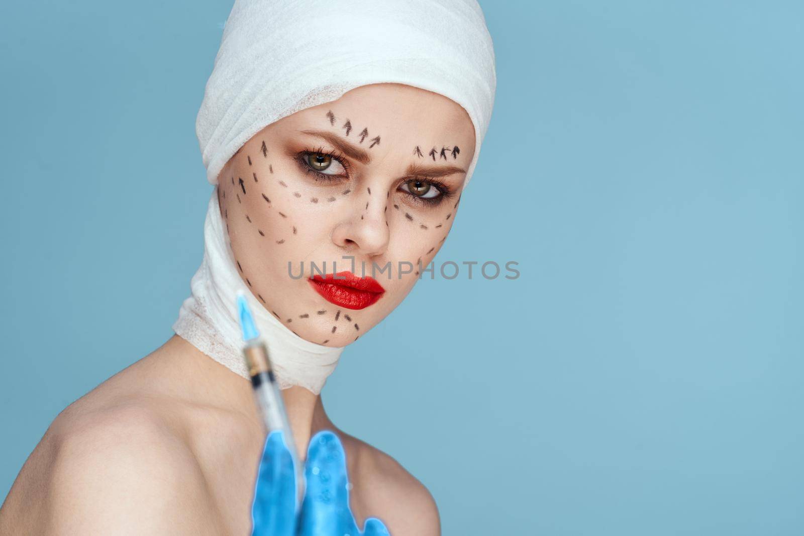 portrait of a woman aesthetic facial surgery clinic body care studio lifestyle. High quality photo