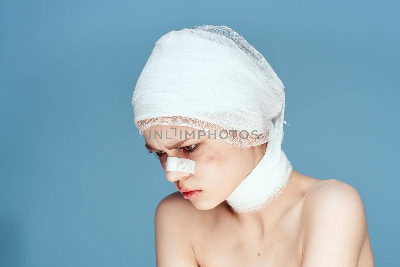 woman health problems trauma bruises emotions studio lifestyle. High quality photo