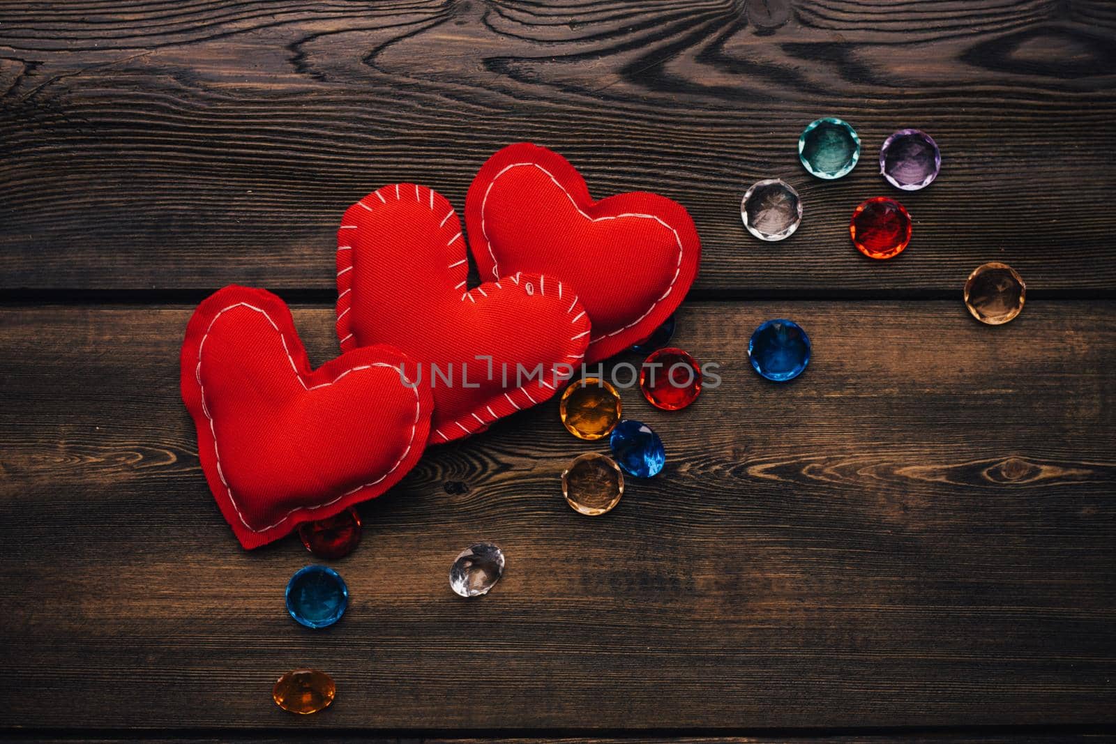 wooden background paper hearts creative decoration object by Vichizh