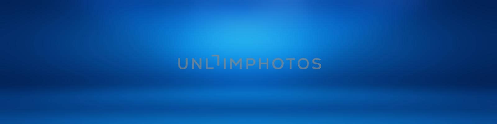 Abstract Luxury gradient Blue background. Smooth Dark blue with Black vignette Studio Banner