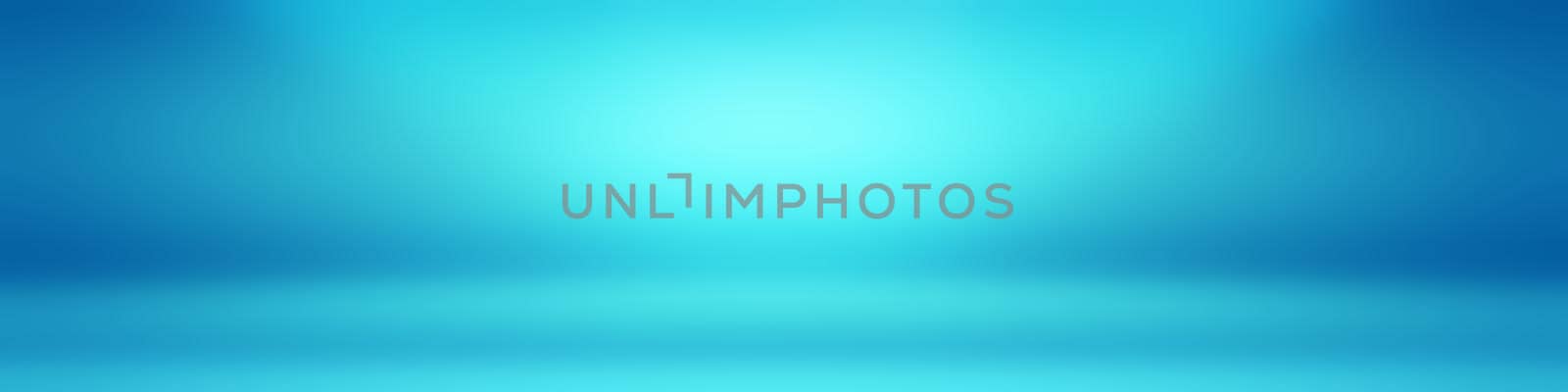 Abstract Luxury gradient Blue background. Smooth Dark blue with Black vignette Studio Banner