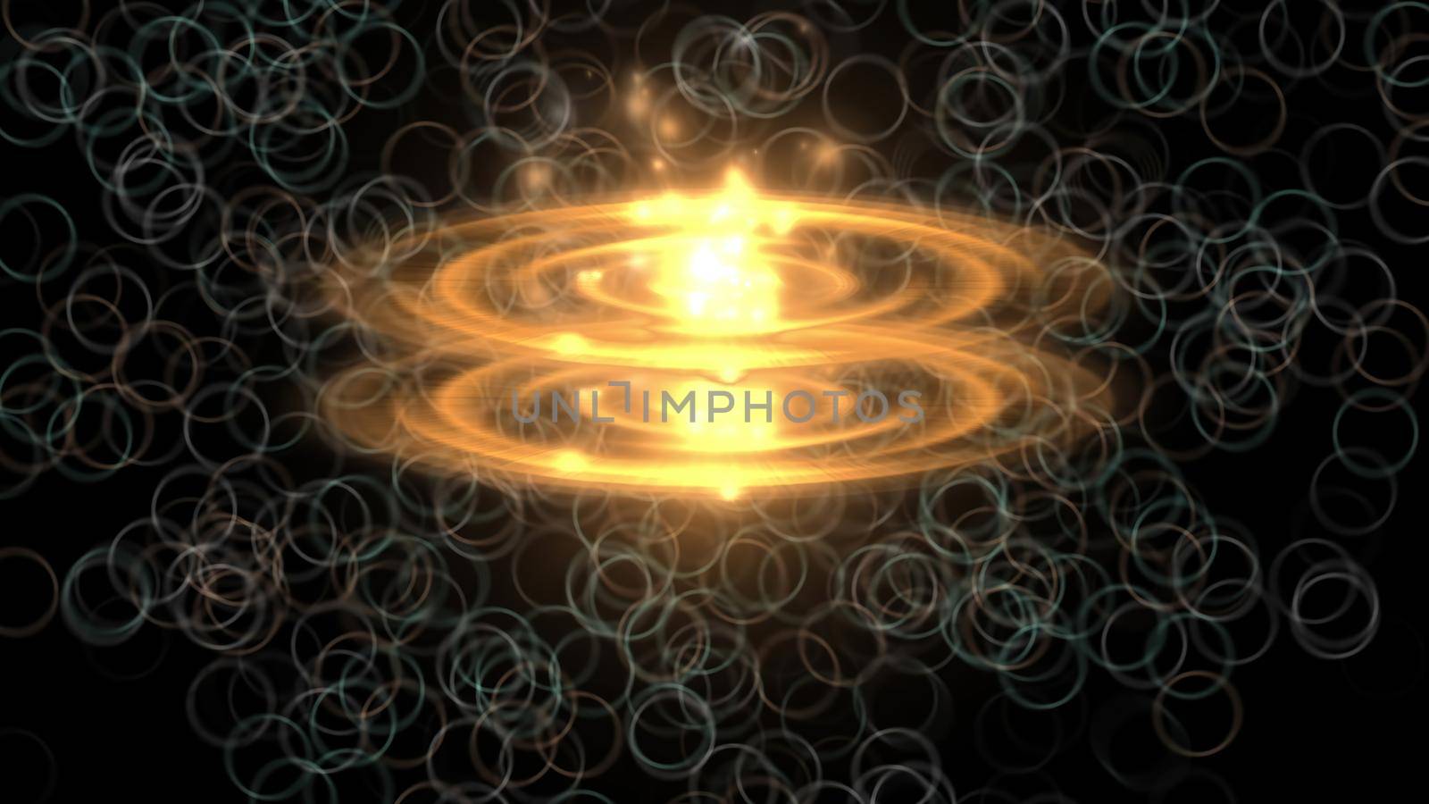 3d illustration - magic star atom  on backgound made from circles by vitanovski