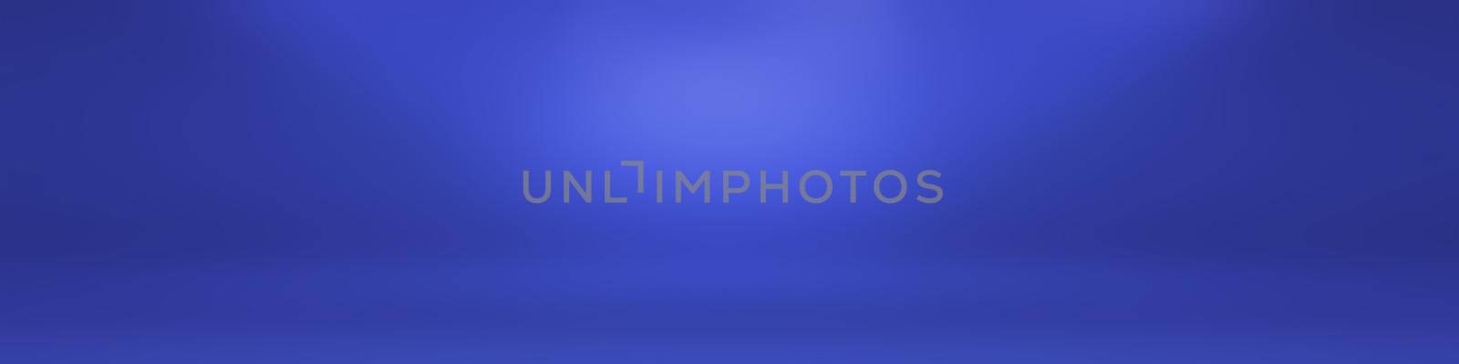 Abstract Luxury gradient Blue background. Smooth Dark blue with Black vignette Studio Banner