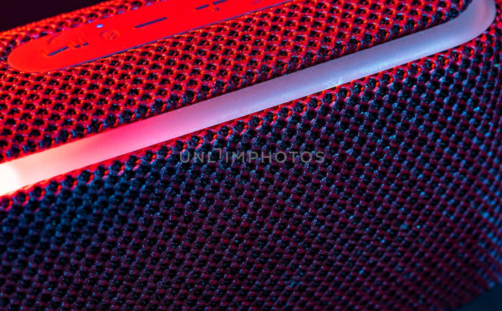 Portable bluetooth speaker macro detail