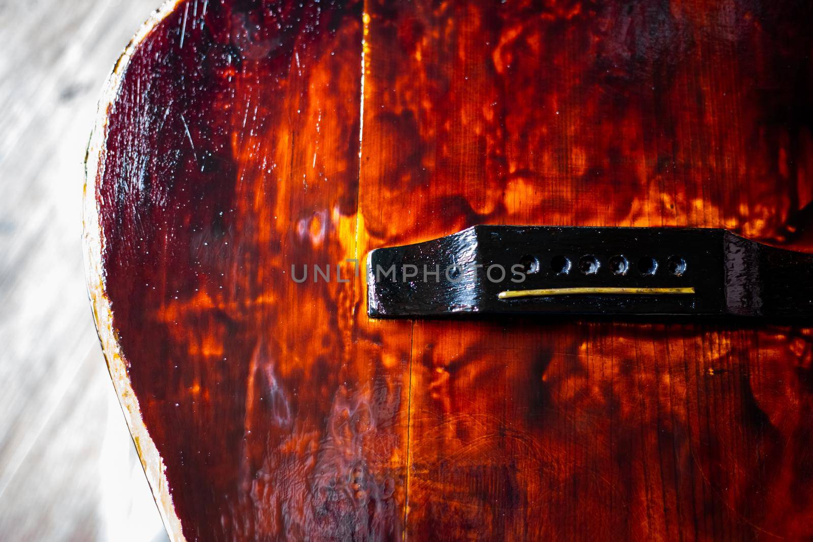 Painting an old guitar with varnish. Repair of vintage musical instruments by levnat09