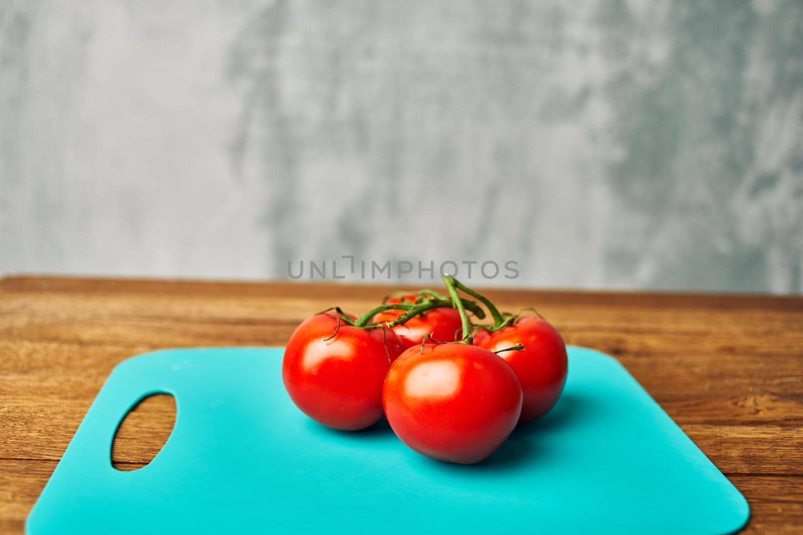 vegetables kitchen cooking salad red tomatoes wood background by Vichizh