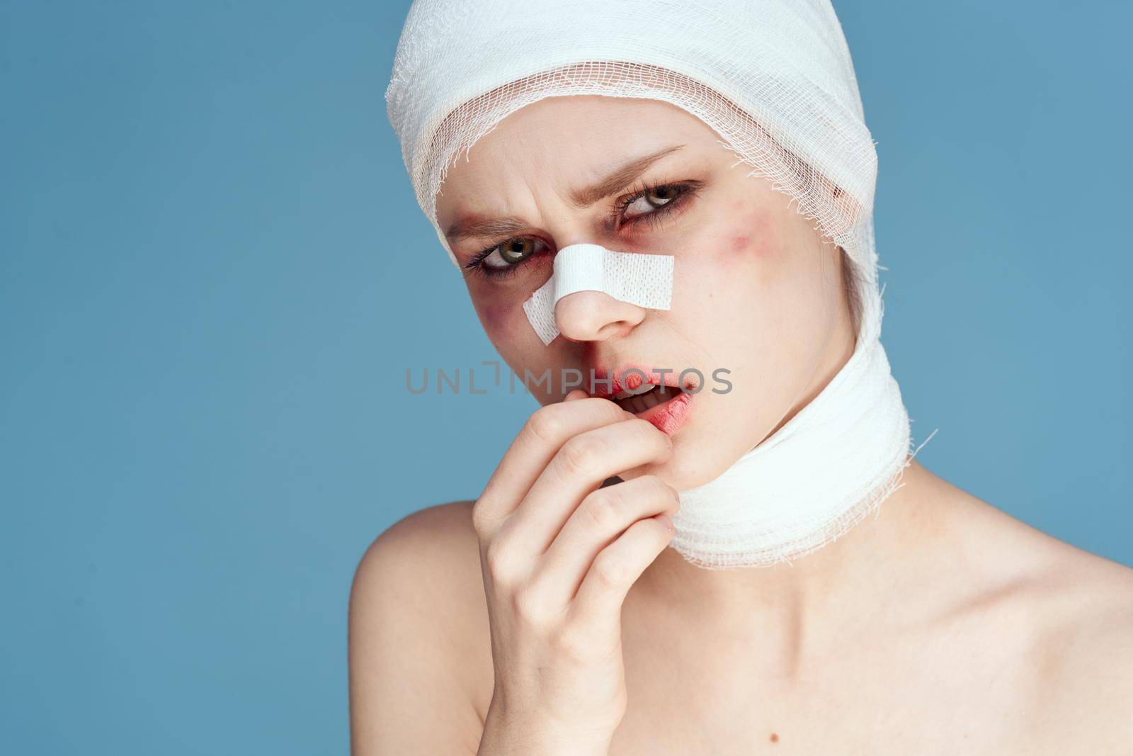 woman aesthetic facial surgery clinic body care isolated background by Vichizh