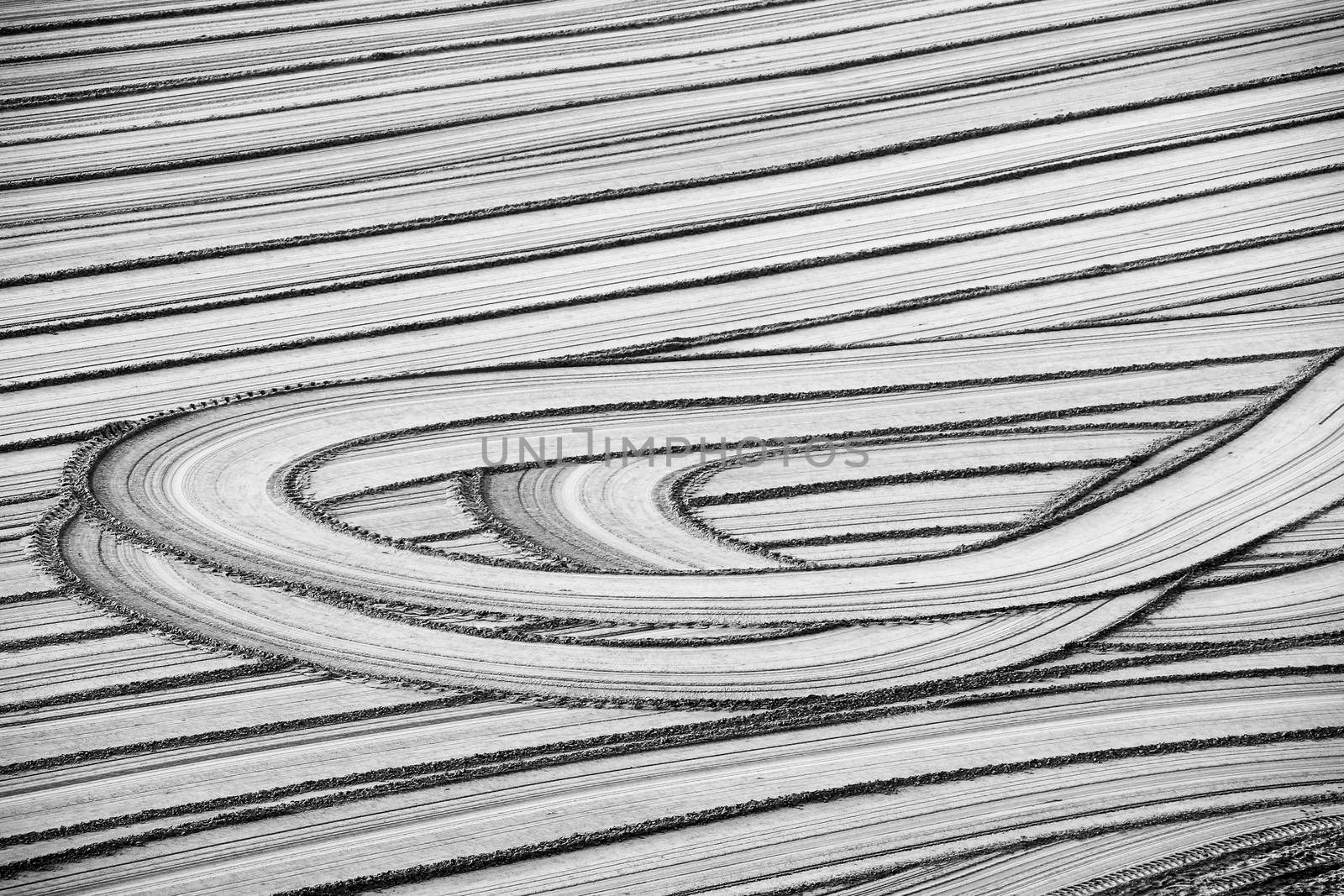 Sand racked texture on the beach in the morning