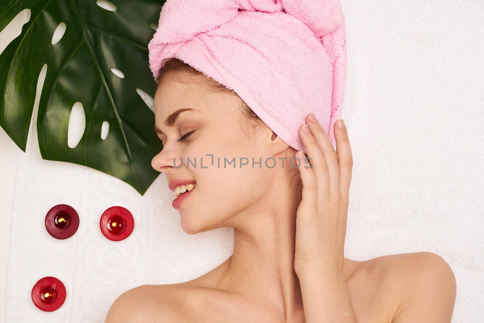 woman with bare shoulders beauty salon skin care relax by Vichizh