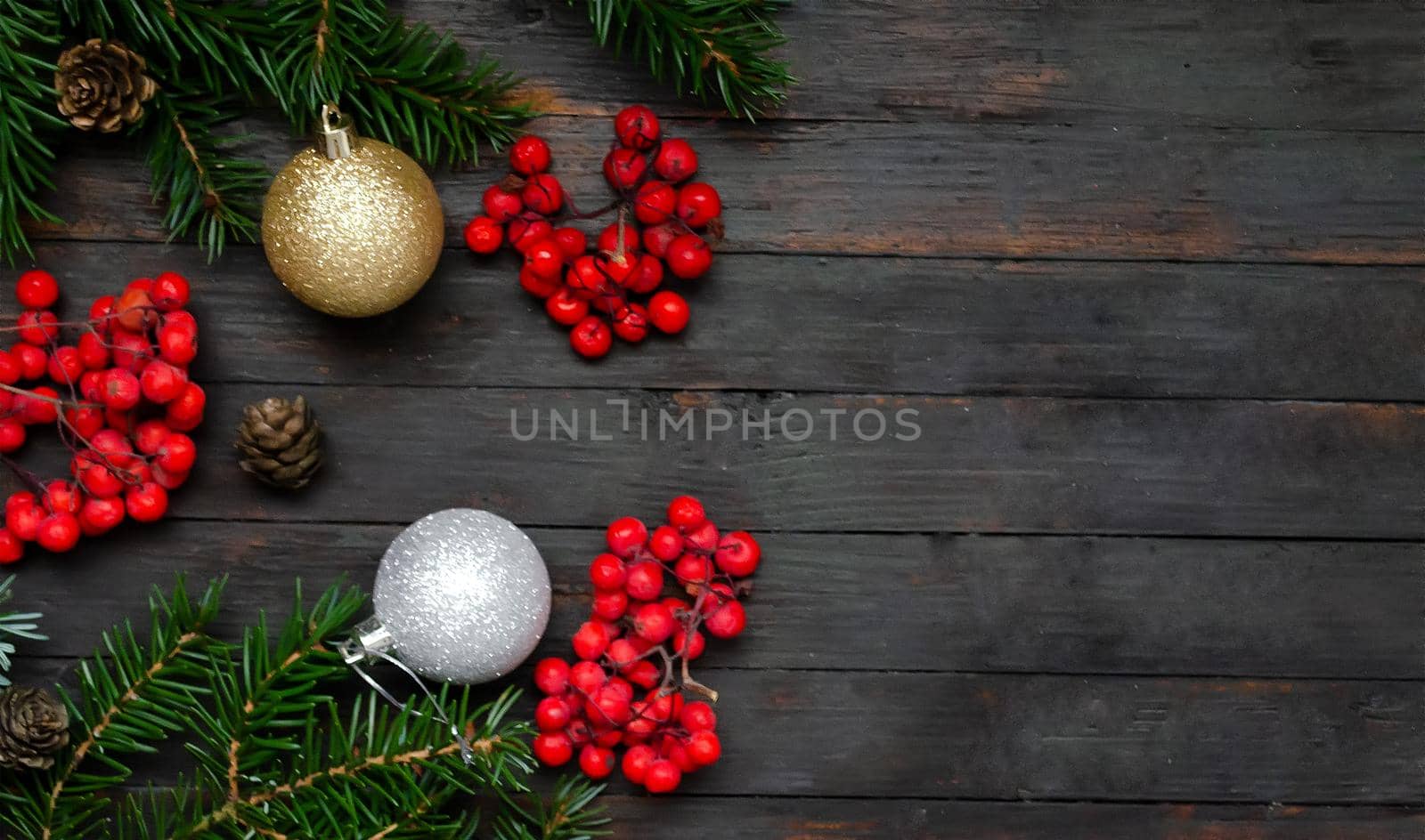 Christmas background with new year decor. by andre_dechapelle