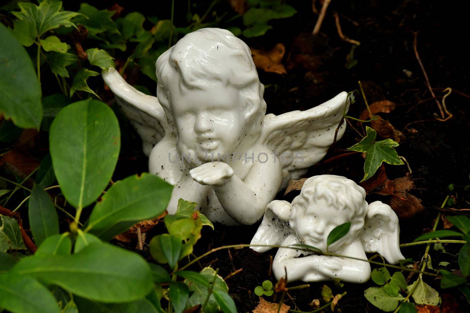 sweet angel figure on a grave