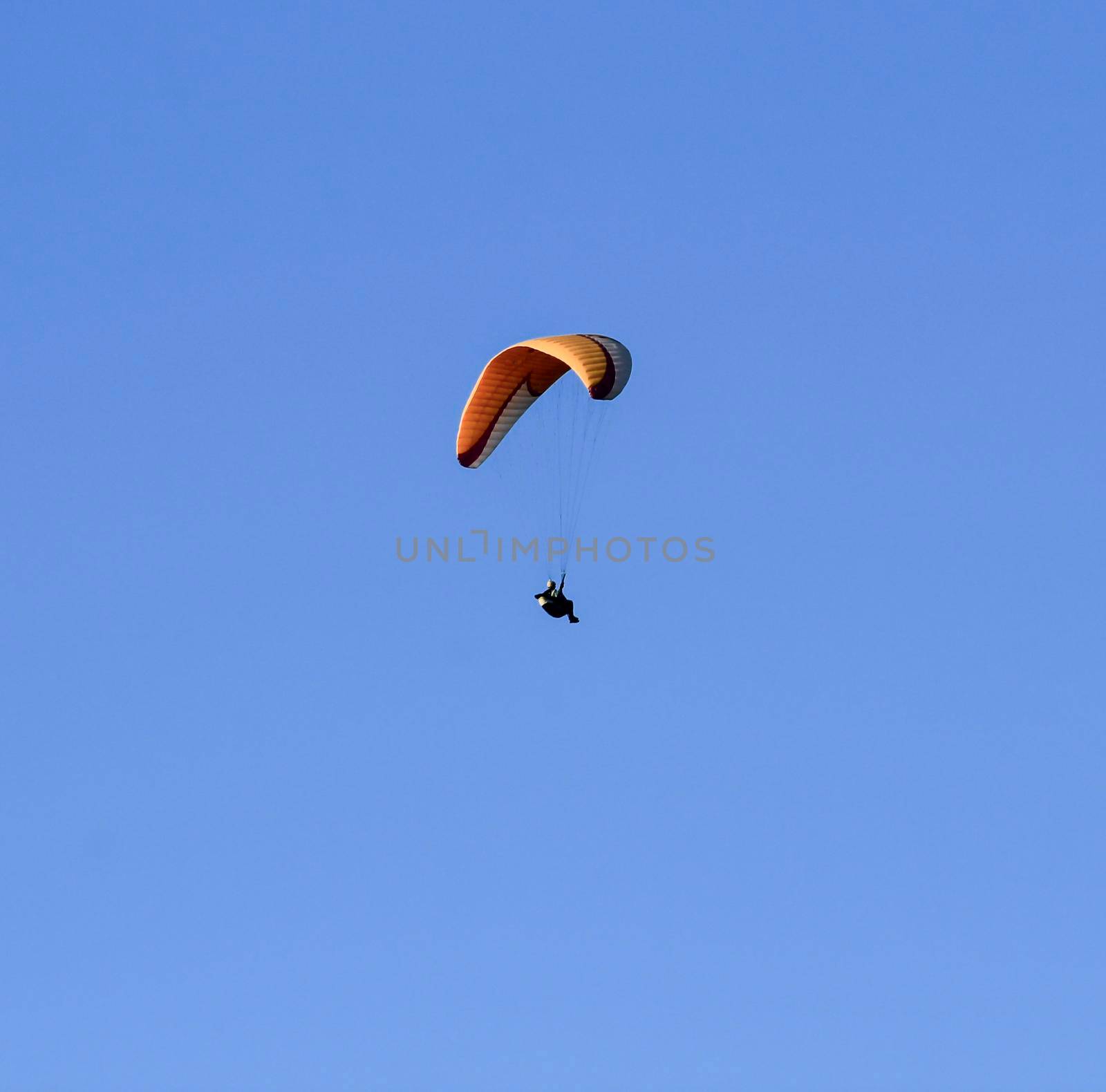 People paragliding in Santa Pola on a sunny day of Autumn