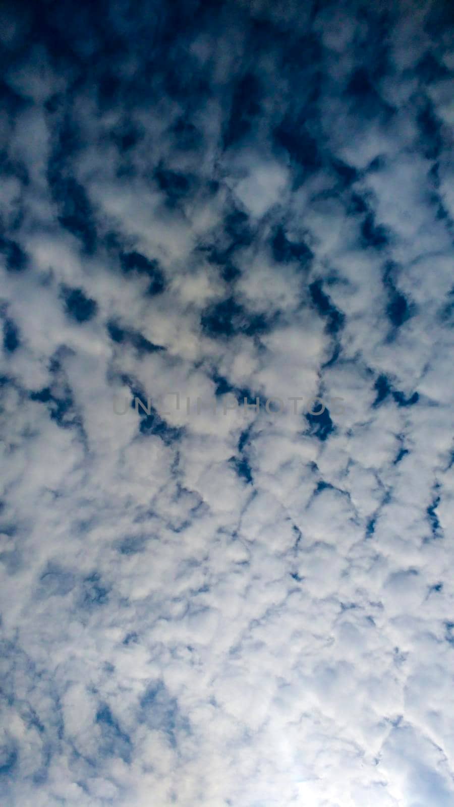 Sky with altomumulus clouds in Spain in winter