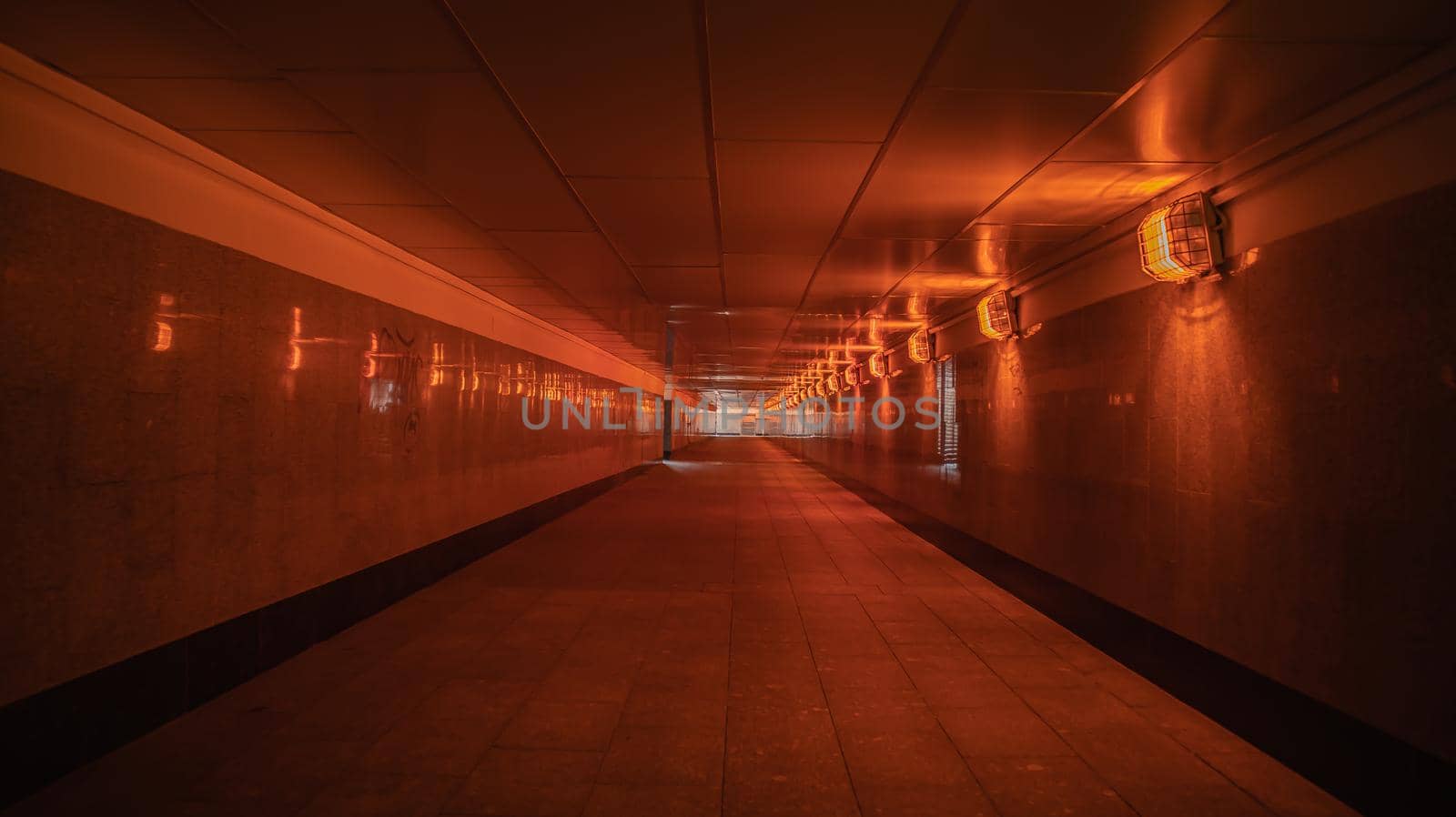 Pedestrian Underground Tunnel Under the Road. High quality photo