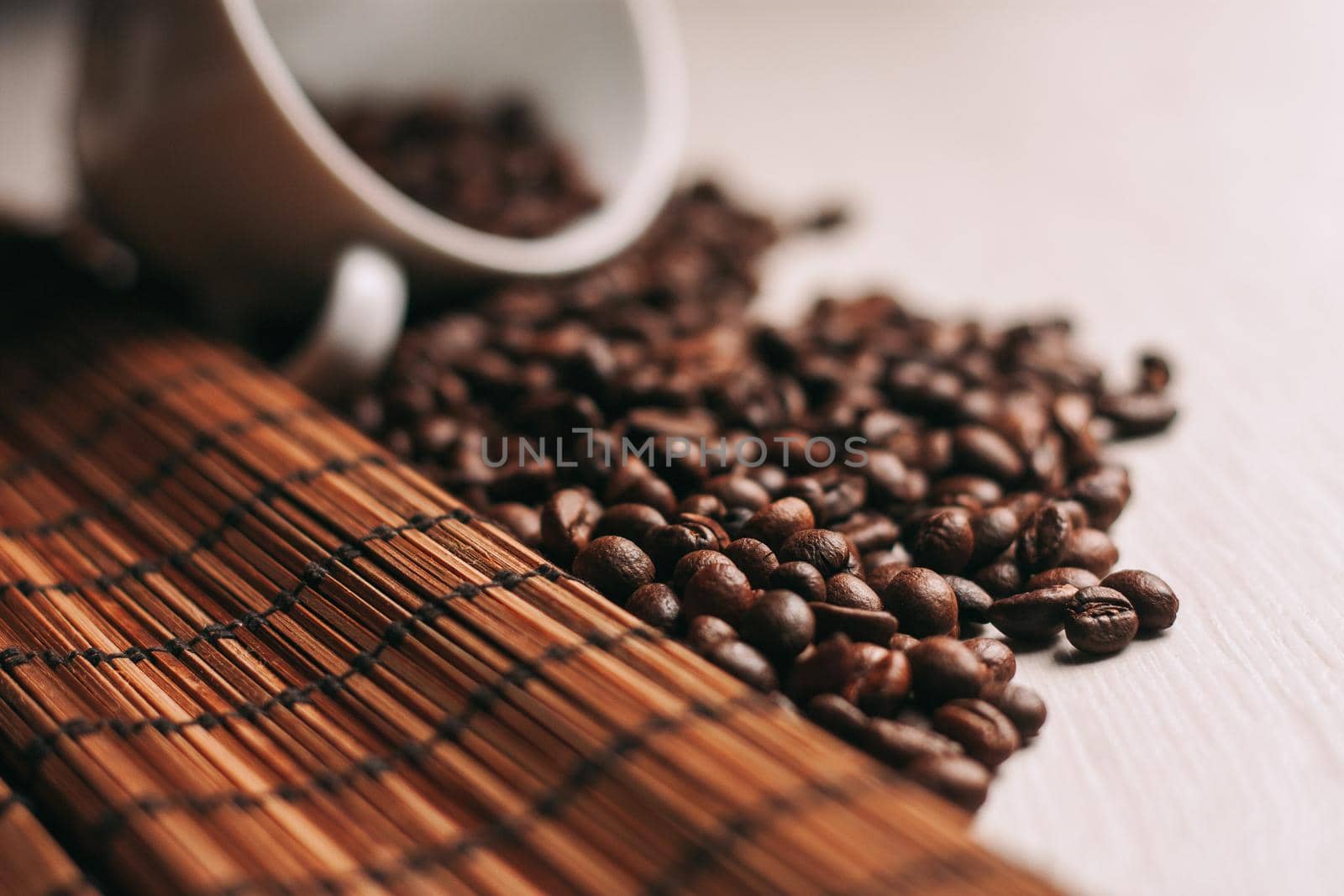 natural coffee breakfast fresh scent wooden table. High quality photo