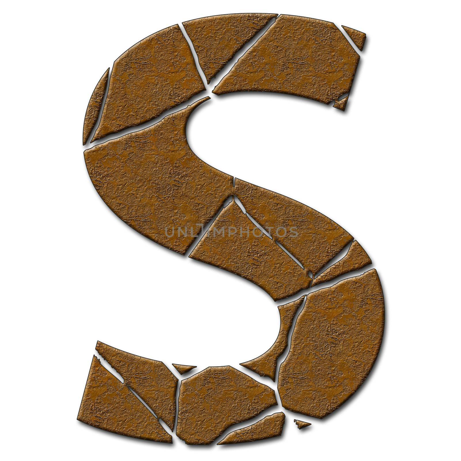3D render of alphabet capital letter with cracks by stocklady