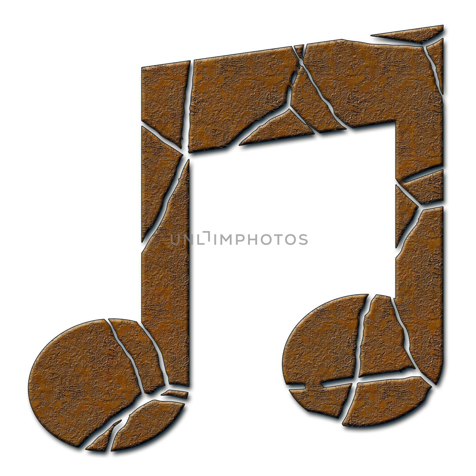 3D render of metallic symbol with cracks by stocklady
