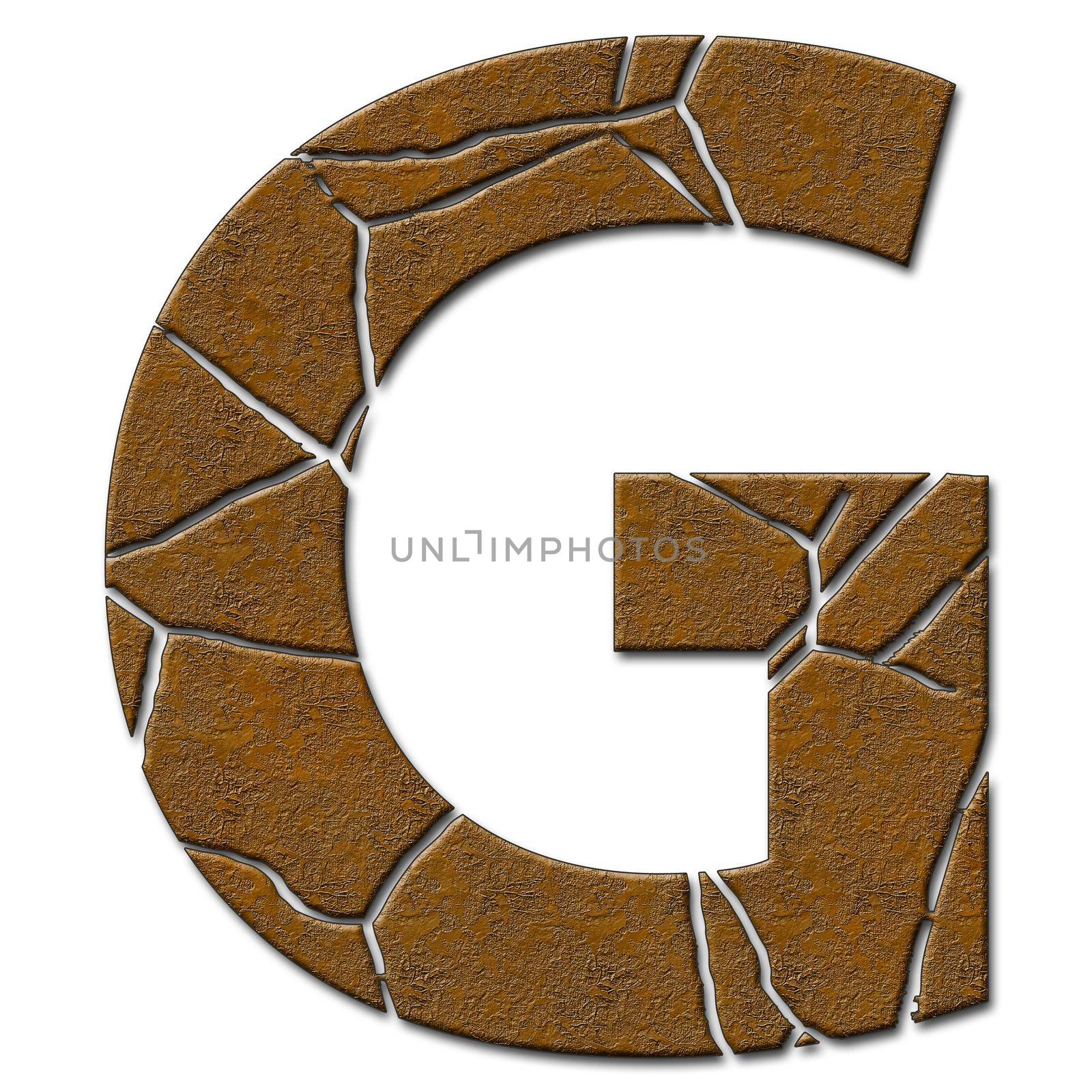 3D render of alphabet capital letter with cracks by stocklady