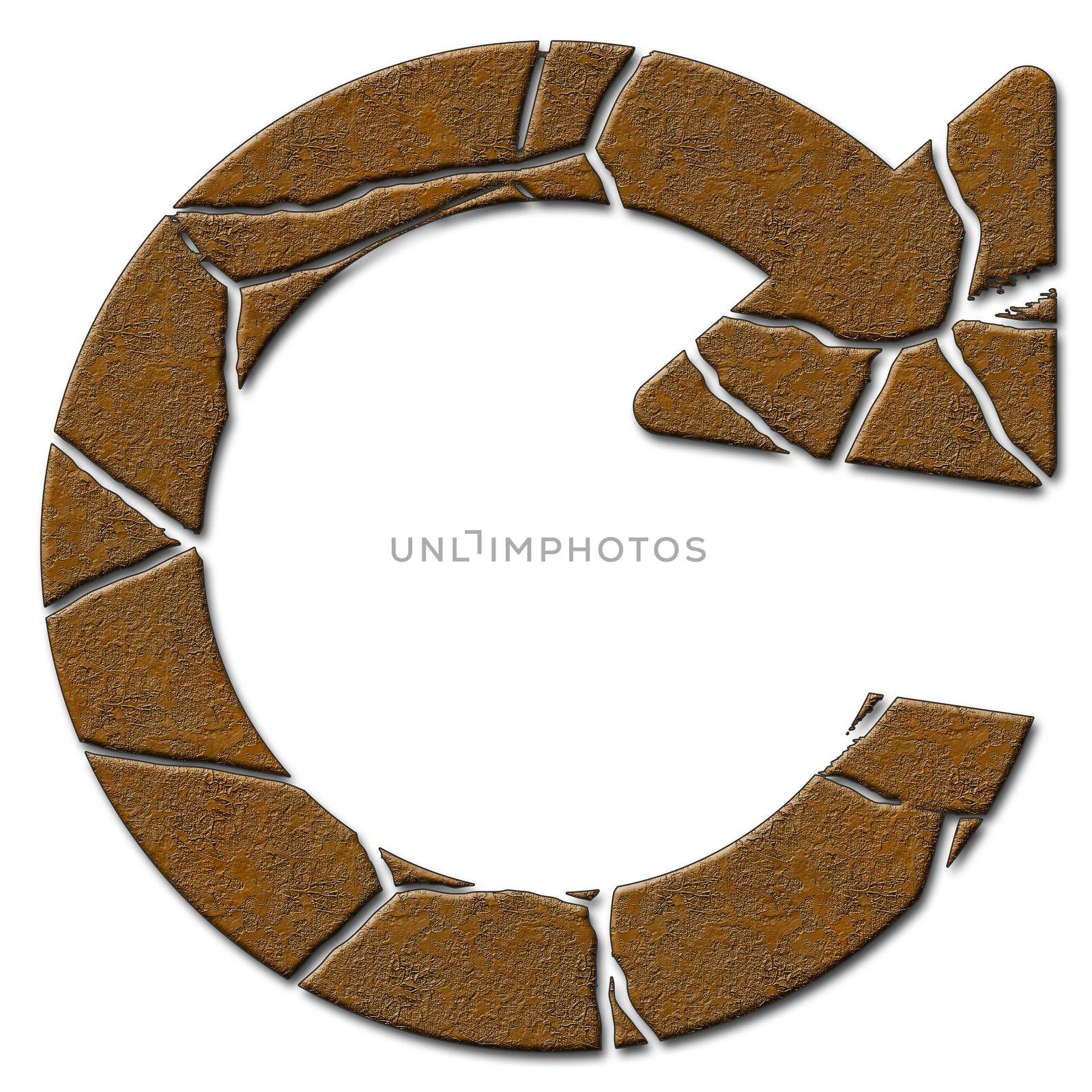 3D render of metallic symbol with cracks by stocklady
