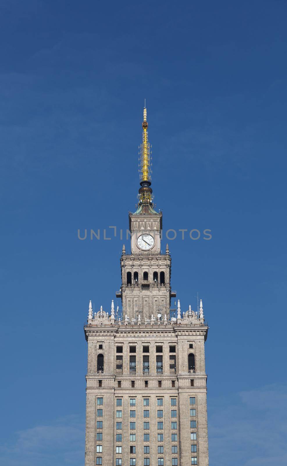 Detail of the Palace of Culture and Science - Warsaw the Capital of Poland.