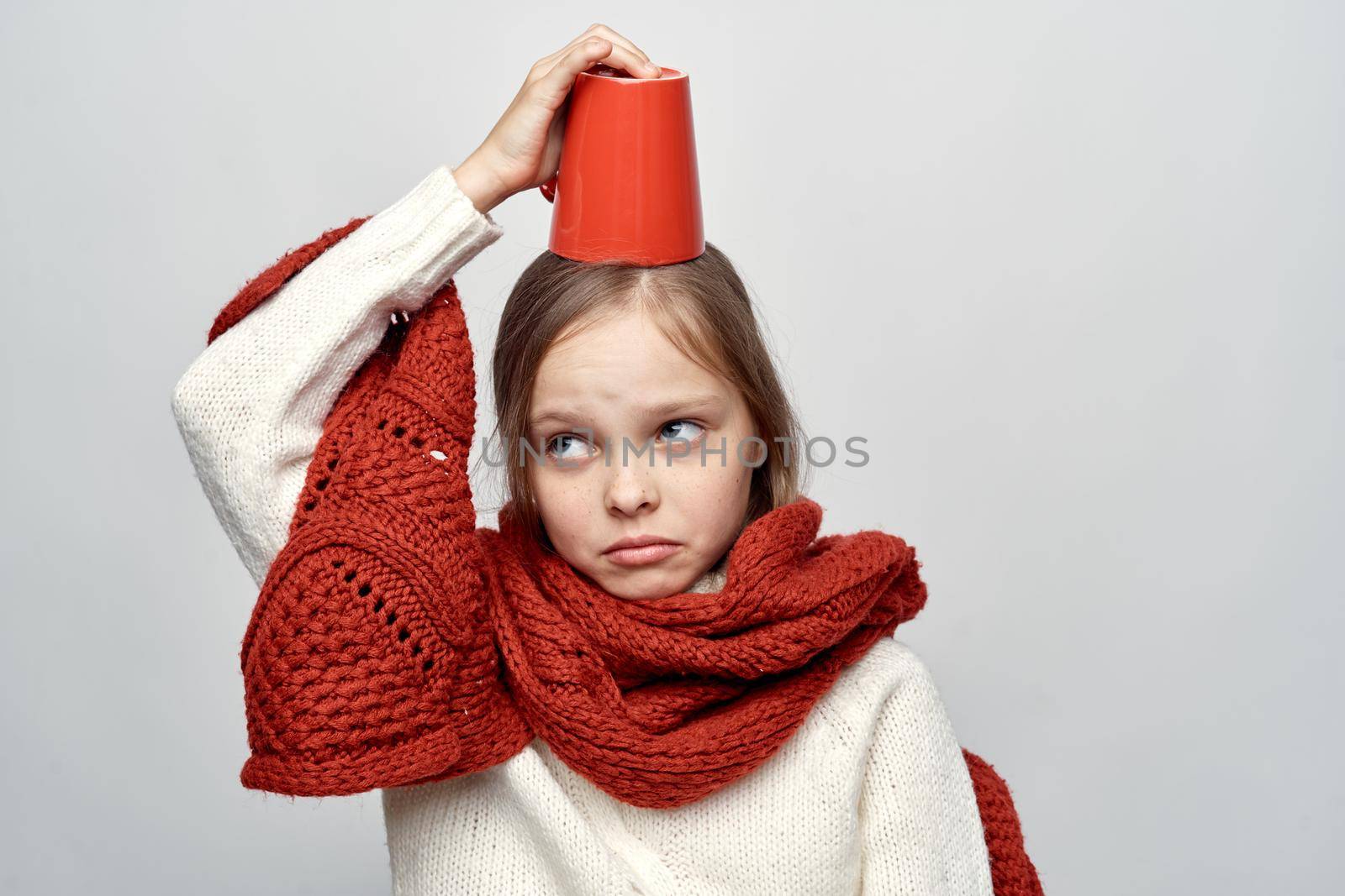 girl with a cold covered herself with a blanket health problems flu. High quality photo