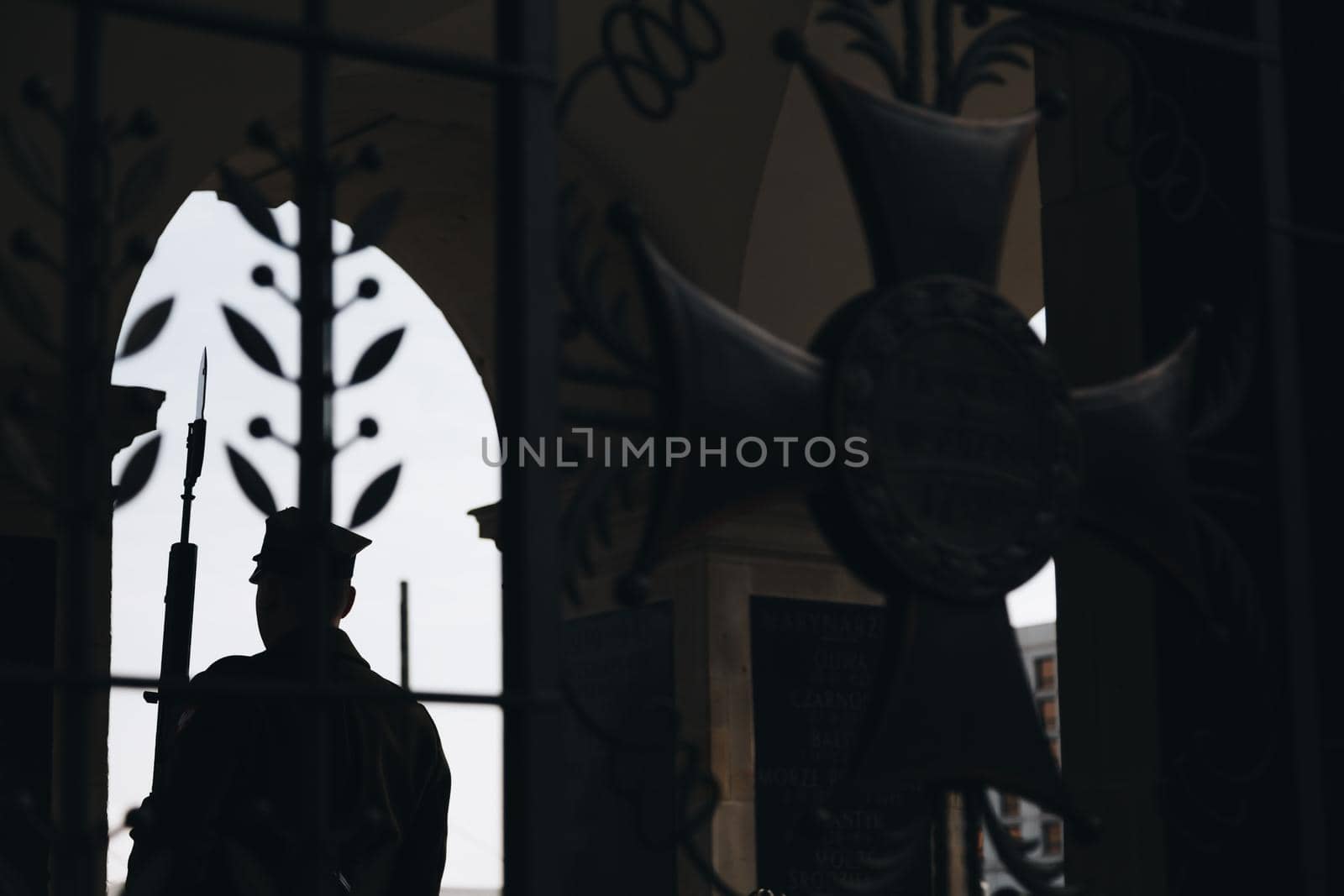 WARSAW, POLAND - Mar, 2018 Guard of honor near Tomb of the Unknown Soldier in Warsaw, Poland.