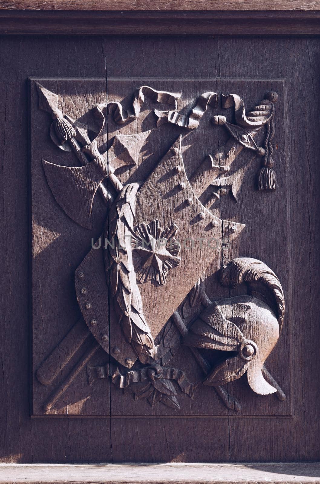 View of detail of a door of the Royal Castle in the Old town - Warsaw - Poland