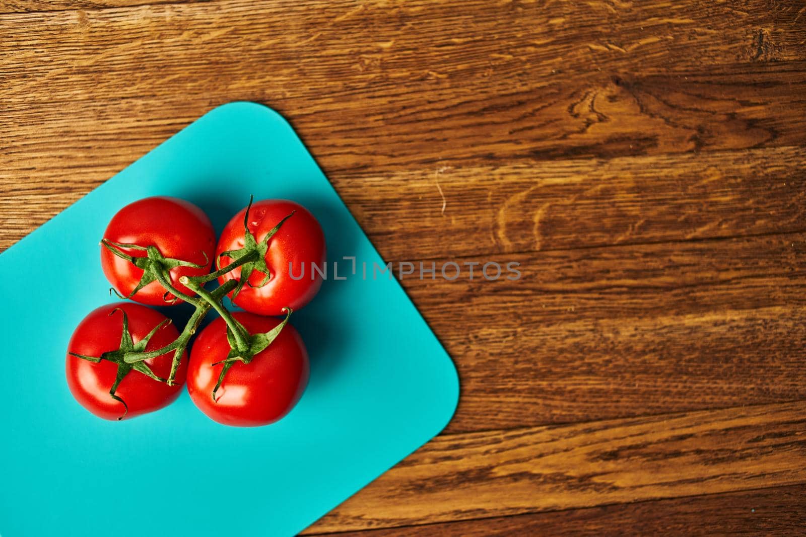 vegetables kitchen cooking salad red tomatoes wood background by Vichizh