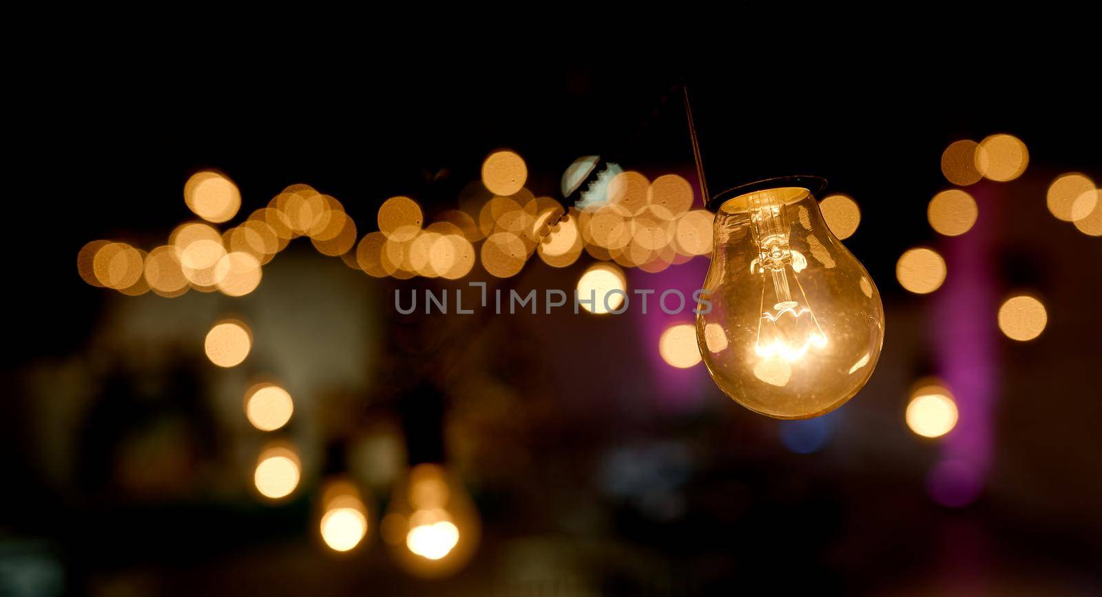 A close up of a light with bokeh on background . High quality photo