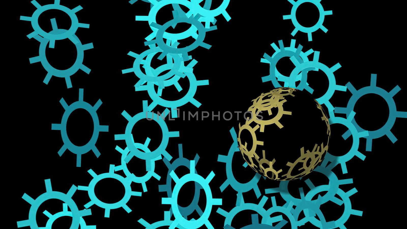 3d illustration - blue  gears Shapes by vitanovski