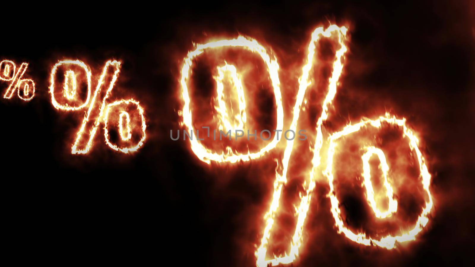 3d illustration -  hot burning sign  on black screen by vitanovski