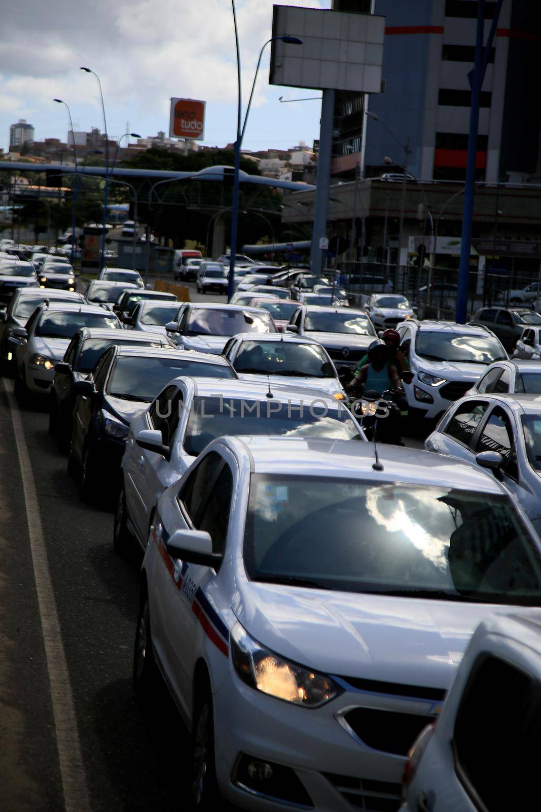 salvador, bahia, brazil - july 20, 2021: movement of vehicles in congestion in the city of Salvador.