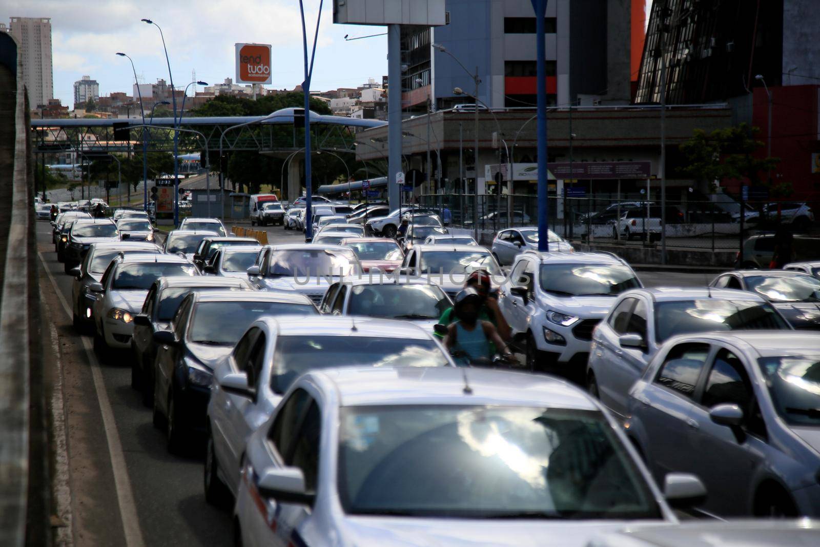 salvador, bahia, brazil - july 20, 2021: movement of vehicles in congestion in the city of Salvador.