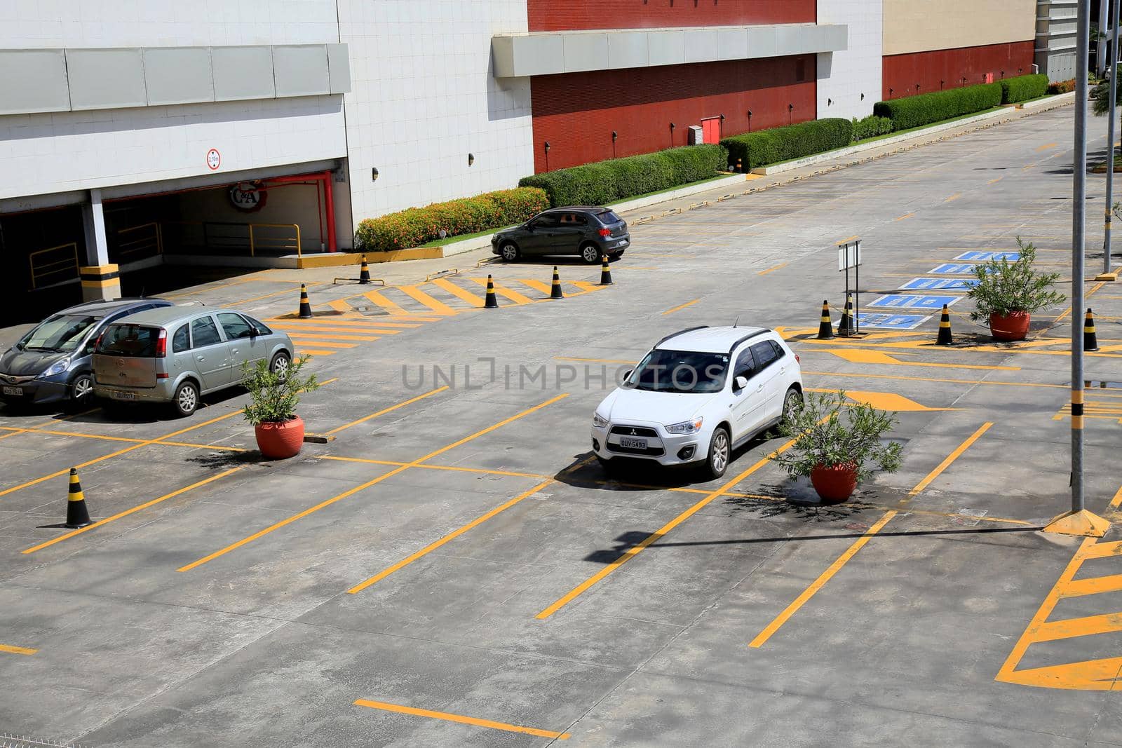 salvador, bahia, brazil - july 20, 2021: vehicles are seen in the parking lot of Salvador Shopping in the city of Salvador.